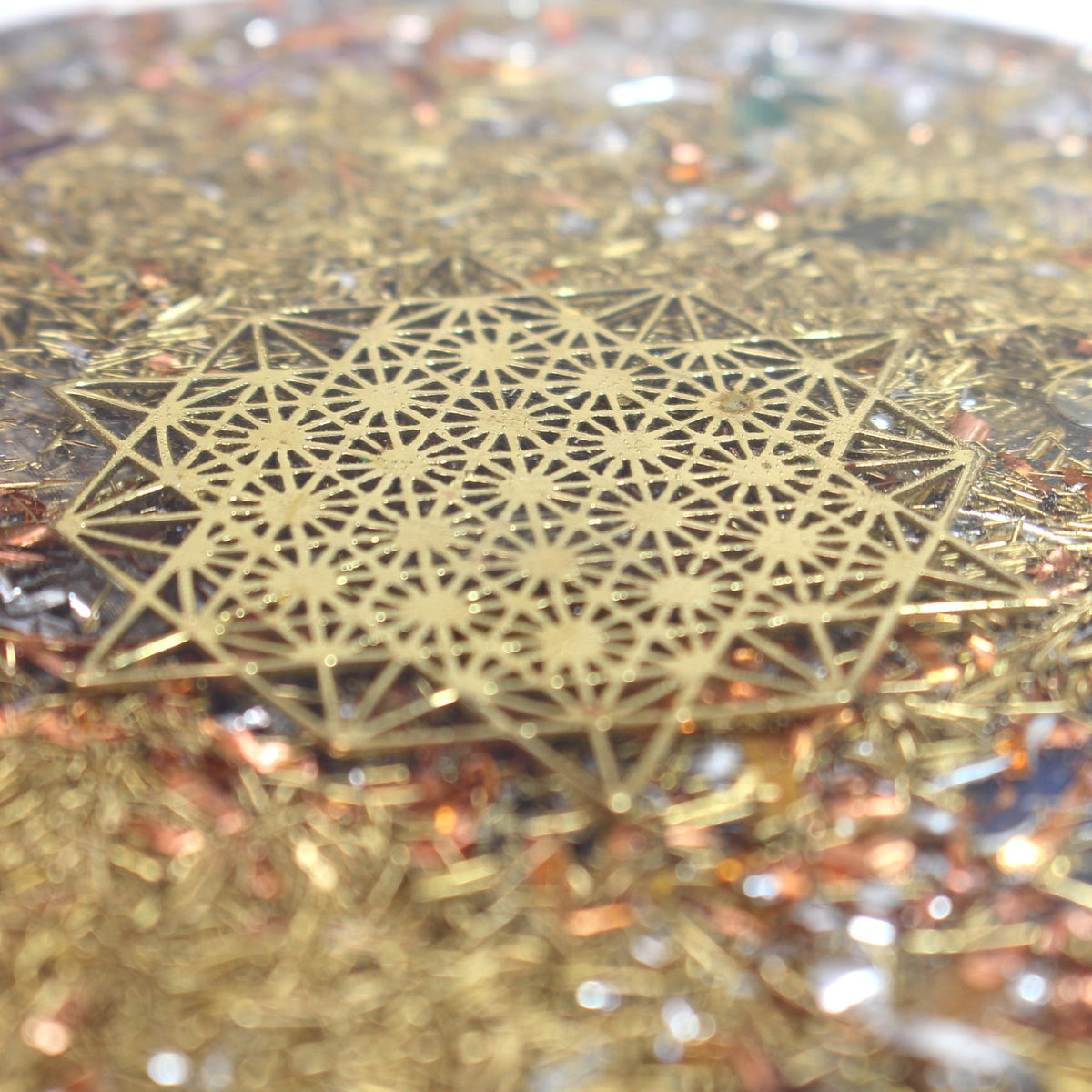 Human Design Orgonite Edelstahl 64 Stern Tetraeder Platte