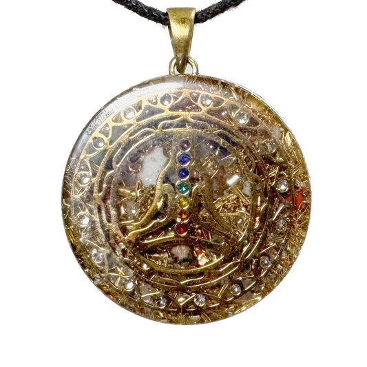 Human Design Orgonite 7 Chakra Meditation Buddha Amulett gold