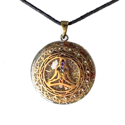 Human Design Orgonite 7 Chakra Meditation Buddha Amulett gold