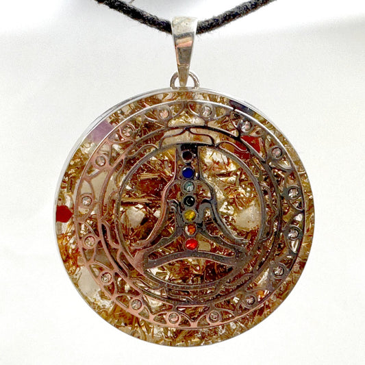 Human Design Orgonite 7 Chakra Meditation Buddha Amulett silber