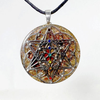 Human Design Orgonite Stern Tetraeder Amulett silber