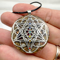 Human Design Orgonite Stern Tetraeder Amulett silber