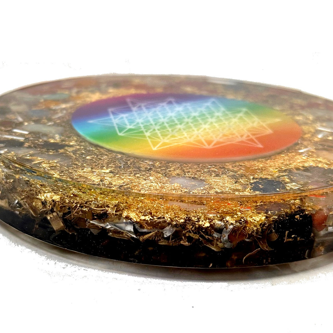 Human Design Orgonite 7 Chakra 64 Stern-Tetraeder Platte