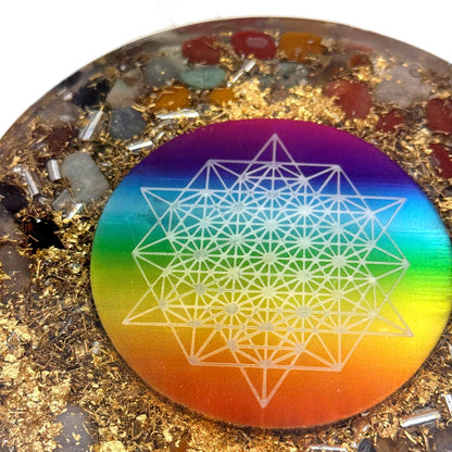 Human Design Orgonite 7 Chakra 64 Stern-Tetraeder Platte