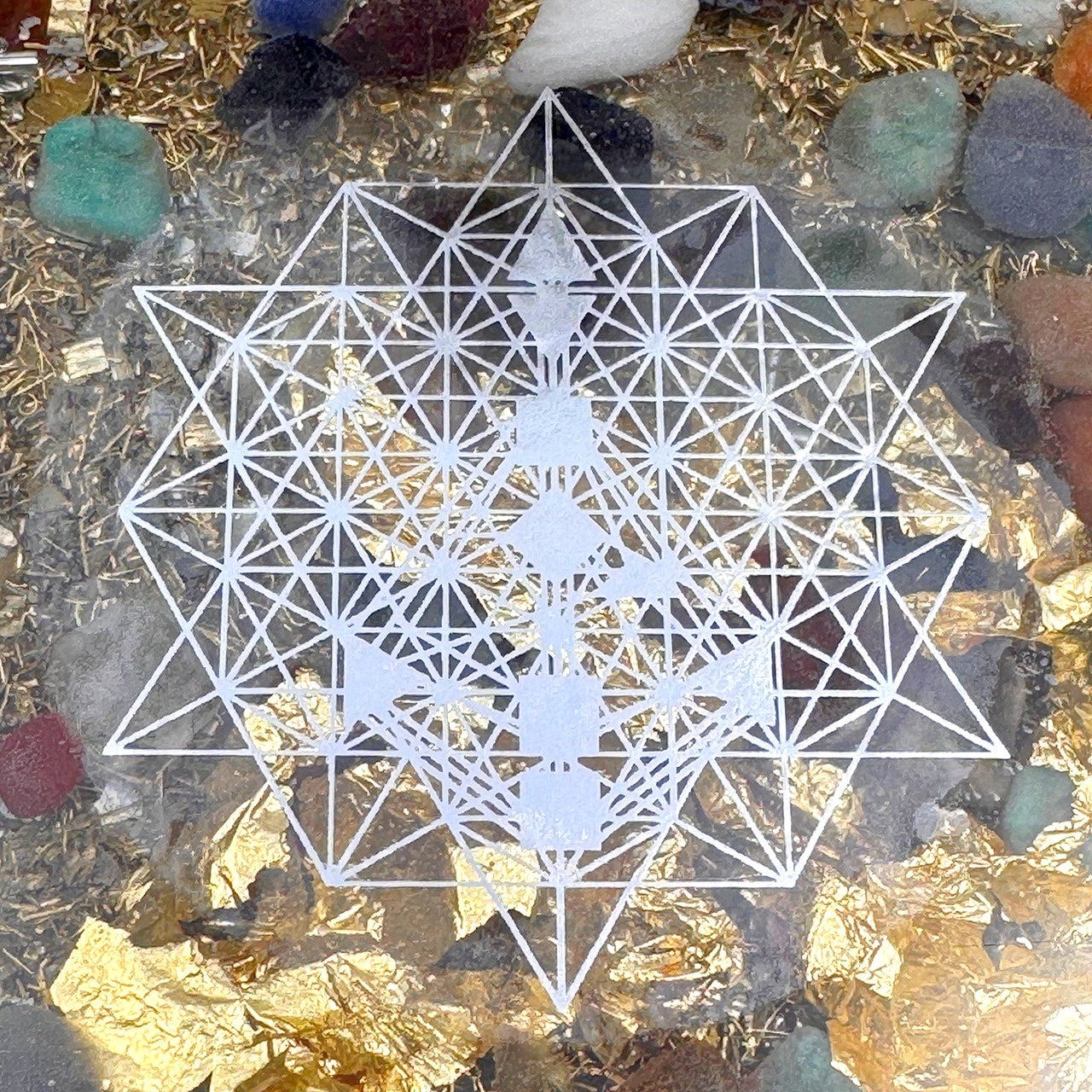 Human Design Orgonite Bodygraph 64 Stern Tetraeder Platte