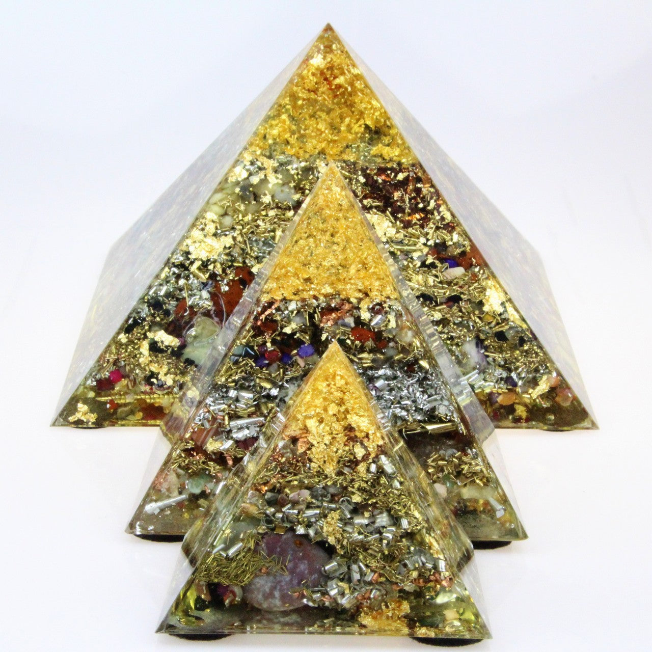 Orgonit Pyramide Gold „Herzenslicht“ Premium