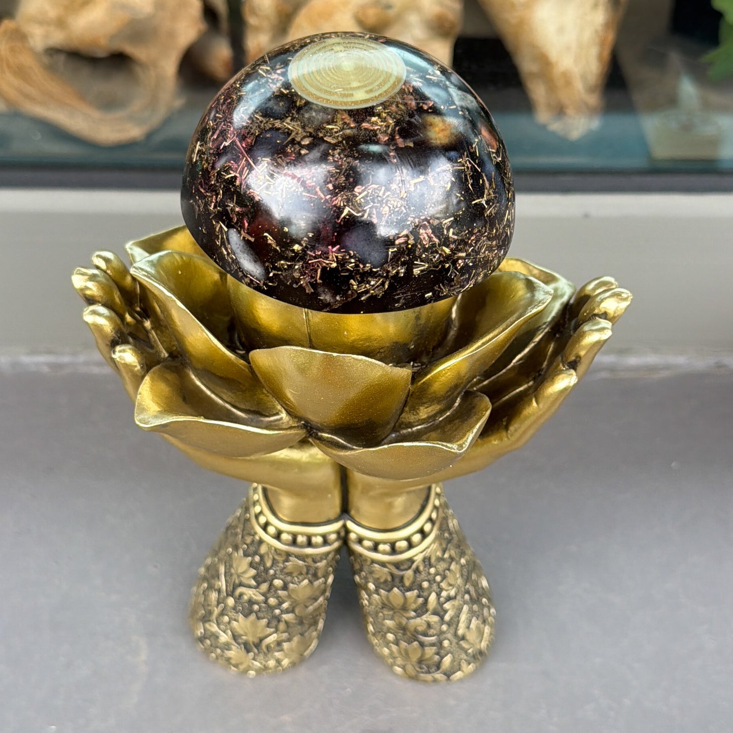 Orpanit® Matrix Orgonit MWO Stupa - Halbkugel Gold Elektrosmog 5G