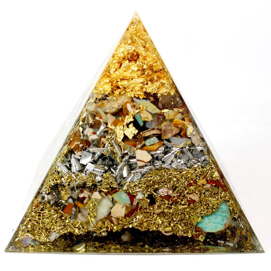 Orgonit Pyramide Gold „Herzenslicht“ Premium