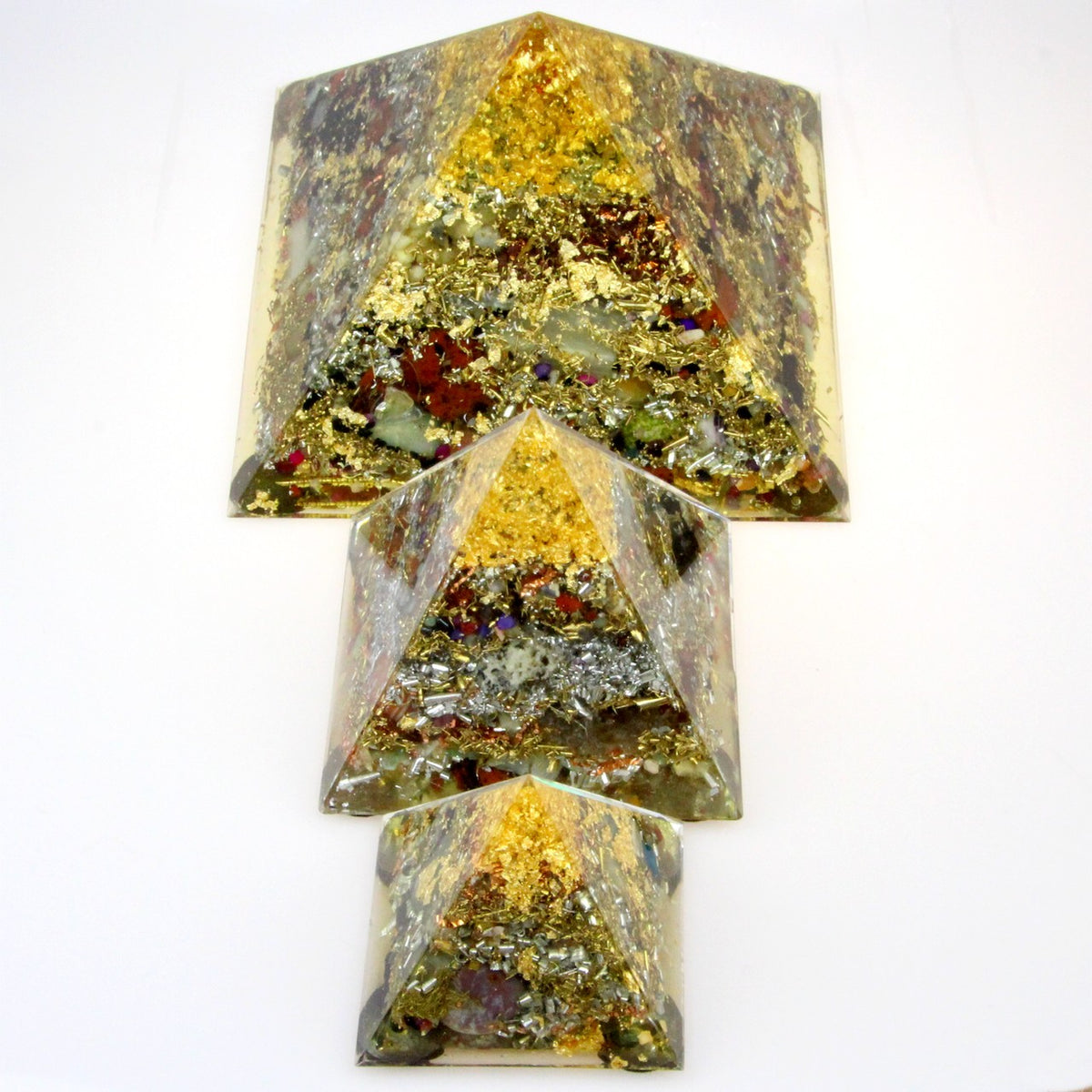 Orgonit Pyramide Gold „Herzenslicht“ Premium
