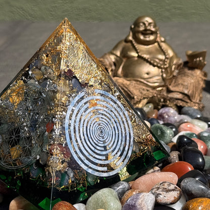 Orgonit Silence Premium Pyramide XL Heilige Geometrie Schlafzimmer